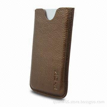 Case for iPhone 4, with Magnetic Button, Made of Leather/PU